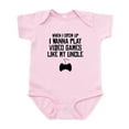 thumbnail image 1 of CafePress - Play Video Games Like My Uncle Body Suit - Baby Light Bodysuit, Size Newborn - 24 Months, 1 of 4