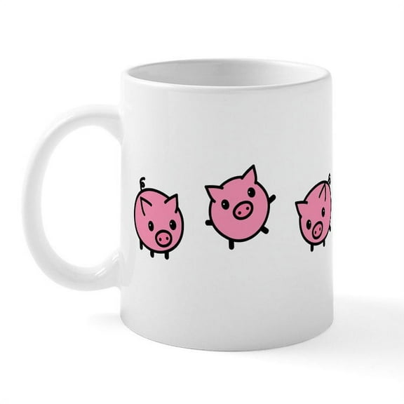 CafePress - Playful Pigs Mug - 11 oz Ceramic Mug - Novelty Coffee Tea Cup