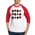 thumbnail image 1 of CafePress - Playing Card Symbols Baseball Jersey - Cotton Baseball Jersey, 3/4 Raglan Sleeve Shirt, 1 of 4