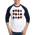 thumbnail image 1 of CafePress - Playing Card Symbols Baseball Jersey - Cotton Baseball Jersey, 3/4 Raglan Sleeve Shirt, 1 of 4