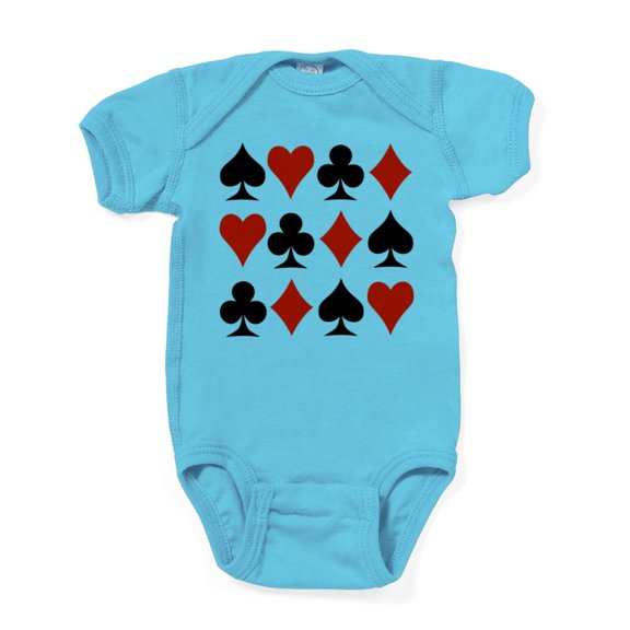 CafePress - Playing Card Symbols - Cute Infant Bodysuit Baby Romper - Size Newborn - 24 Months