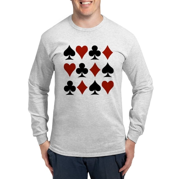 CafePress - Playing Card Symbols Long Sleeve T Shirt - Unisex Cotton Long Sleeve T-Shirt