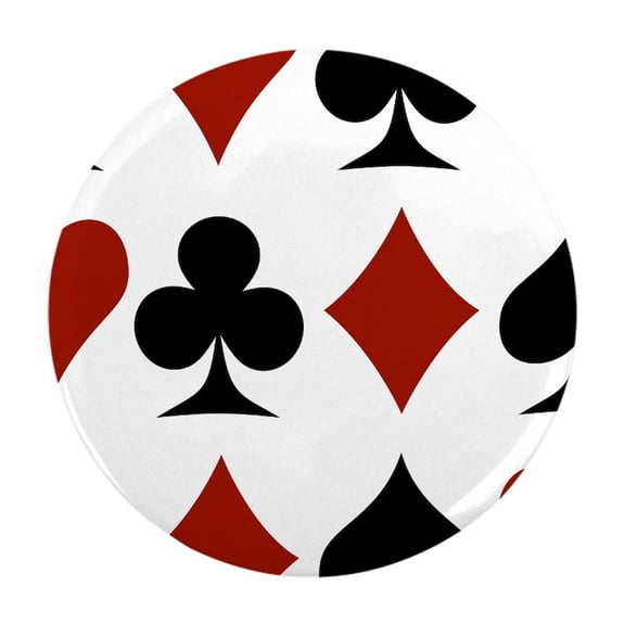 CafePress - Playing Card Symbols Magnet - 2.25" Round Magnet, Refrigerator Magnet, Button Magnet Style