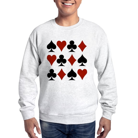 CafePress - Playing Card Symbols Sweatshirt - Crew Neck Sweatshirt