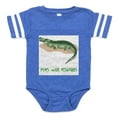 thumbnail image 1 of CafePress - Plays With Alligato... - Cute Infant Baby Football Bodysuit, 1 of 3