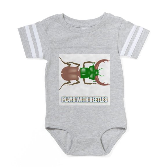 CafePress - Plays With Beetles 2 - Cute Infant Baby Football Bodysuit