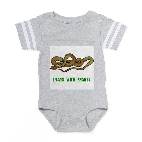 CafePress - Plays With Snakes.T... - Cute Infant Baby Football Bodysuit
