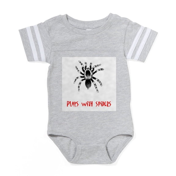 CafePress - Plays With Spiders - Cute Infant Baby Football Bodysuit
