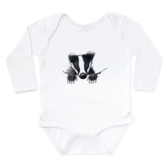 CafePress - Pocket Badger Body Suit - Long Sleeve Cotton Baby Bodysuit