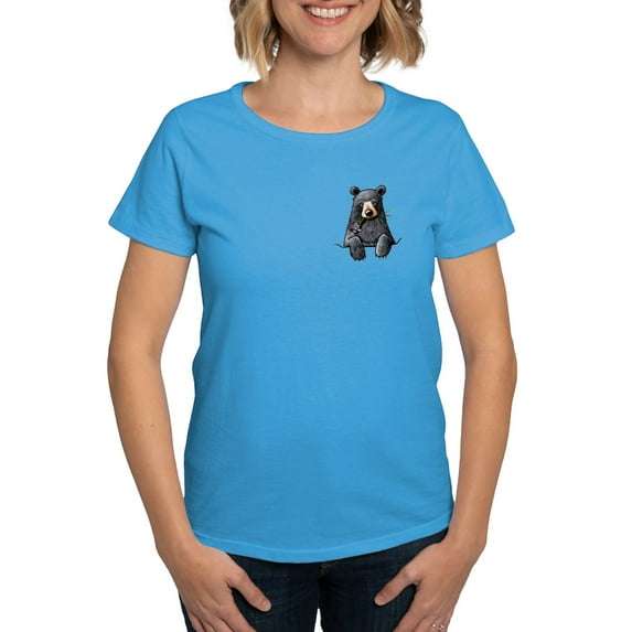 CafePress - Pocket Black Bear Women's Dark T Shirt - Women's Traditional Fit Dark T-Shirt