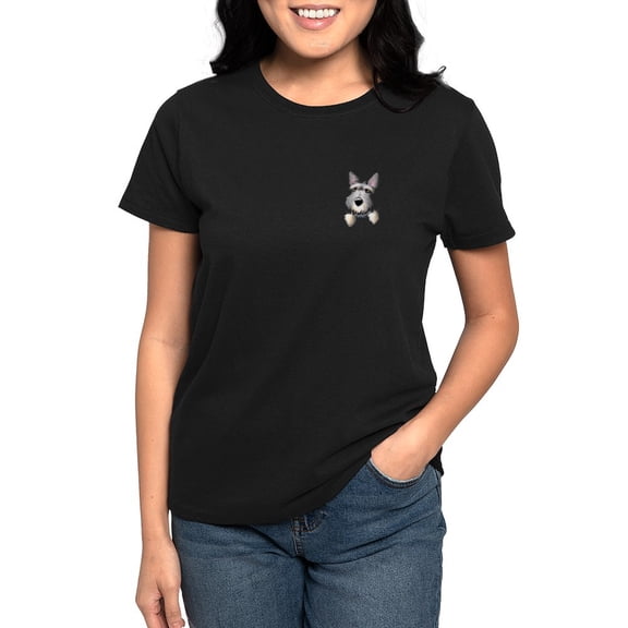 CafePress - Pocket Schnauzer Women's Dark T Shirt - Women's Traditional Fit Dark T-Shirt