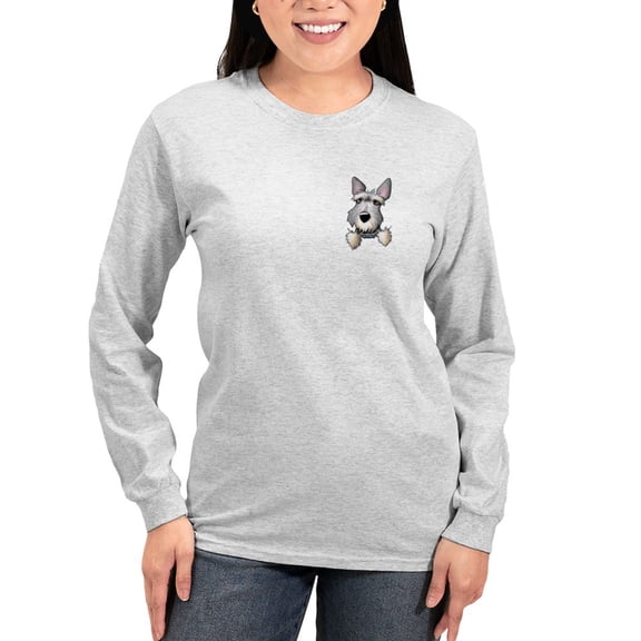 CafePress - Pocket Schnauzer Women's Long Sleeve T Shirt - Women's Long Sleeve Graphic Casual T-Shirt