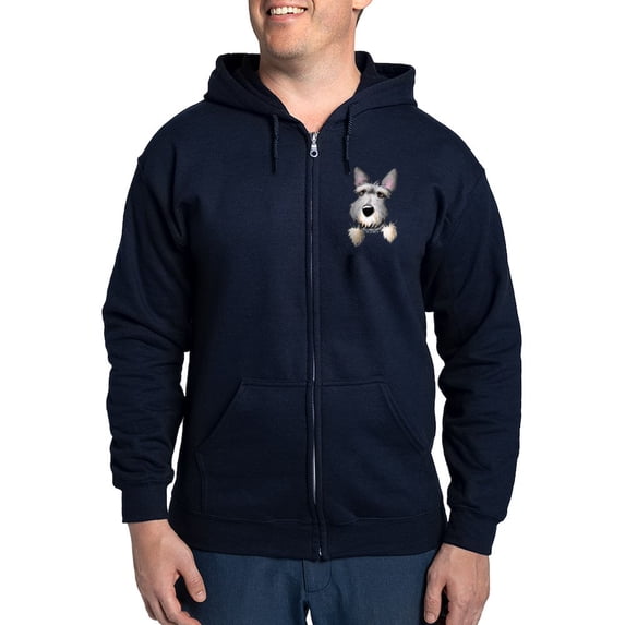 CafePress - Pocket Schnauzer Zip Hoodie (Dark) - Zip Hoodie, Classic Hooded Sweatshirt with Metal Zipper