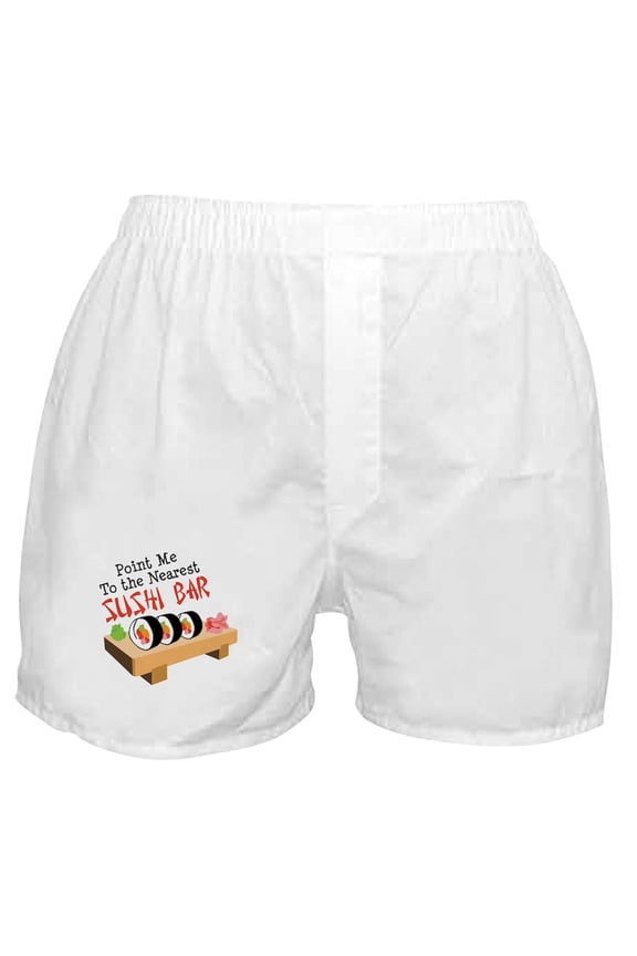 - Point Me To The Nearest SUSHI BAR Boxer Shorts - Men's Novelty Boxer Shorts