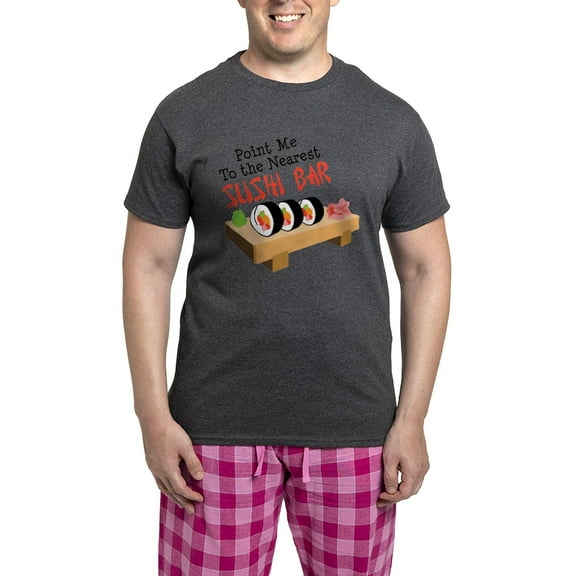 CafePress - Point Me To The Nearest SUSHI BAR Pajamas - Men's Loose Fit, Cotton - 2 Piece Pajama Set