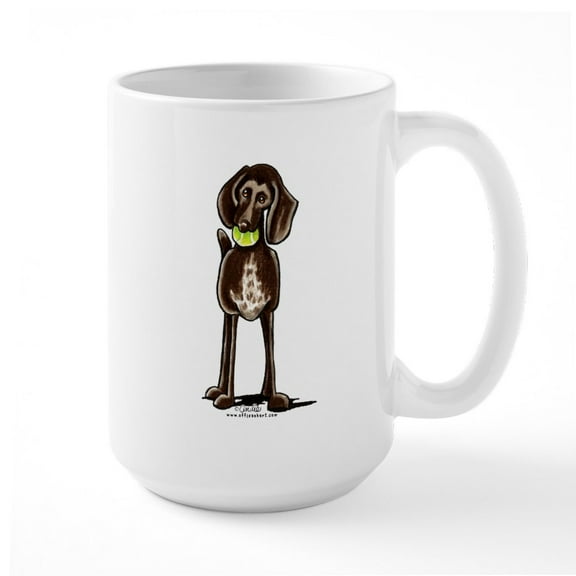 CafePress - Pointer Playtime Large Mug - 15 oz Ceramic Large White Novelty Mug