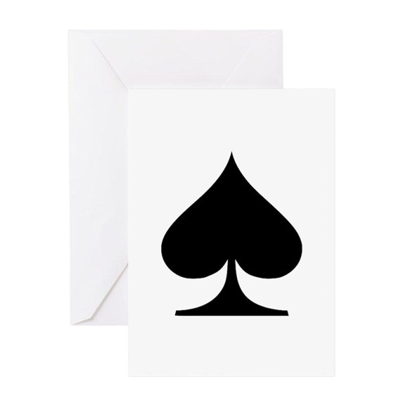 CafePress - Poker Spades - Greeting Card, Blank Inside Glossy