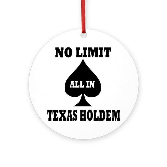 CafePress - Poker Texas Holdem - Round Wood Ornament 4"