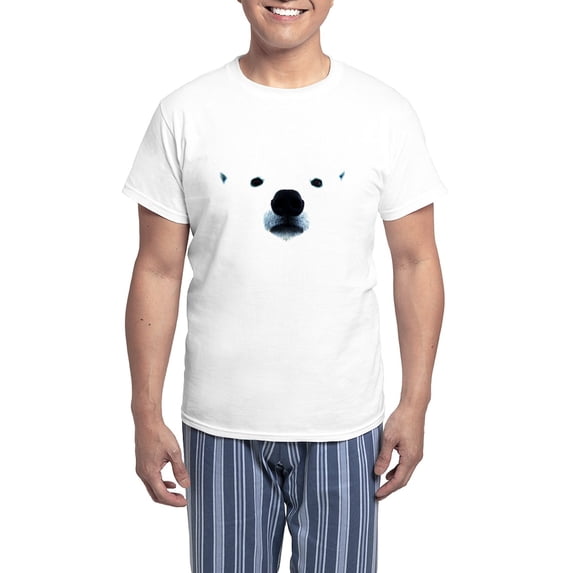 CafePress - Polar Bear Face Men's Light Pajamas - Men's Light Loose Fit Cotton Pajama Set