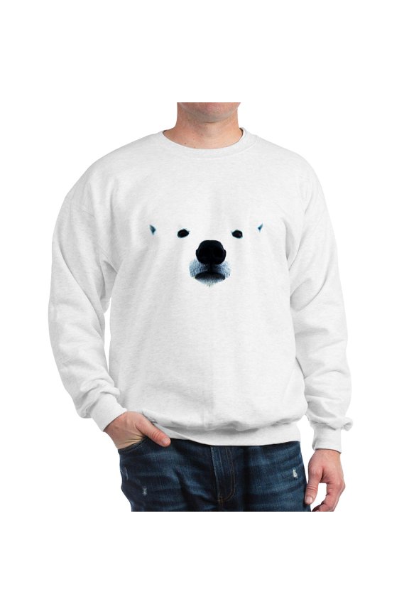 - Polar Bear Face Sweatshirt - Crew Neck Sweatshirt