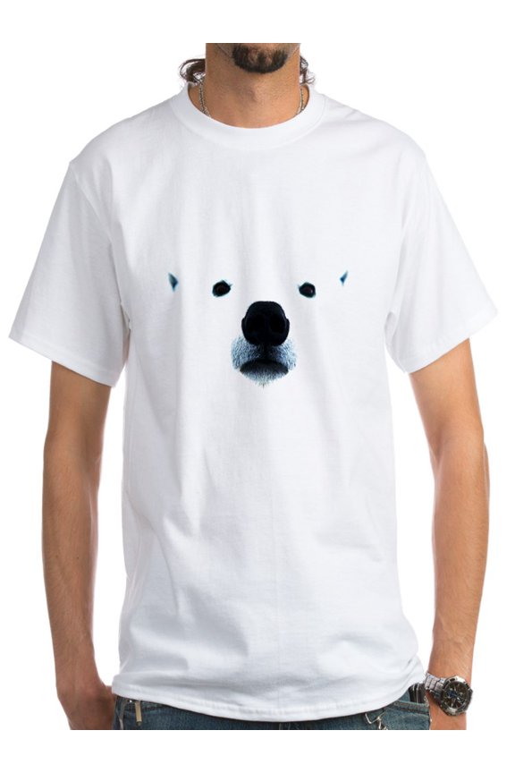 - Polar Bear Face White T Shirt - Men's Classic T-Shirts