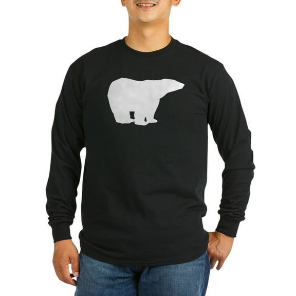 CafePress - Polar Bear Silhouette Long Sleeve T Shirt - Long Sleeve Dark T-Shirt