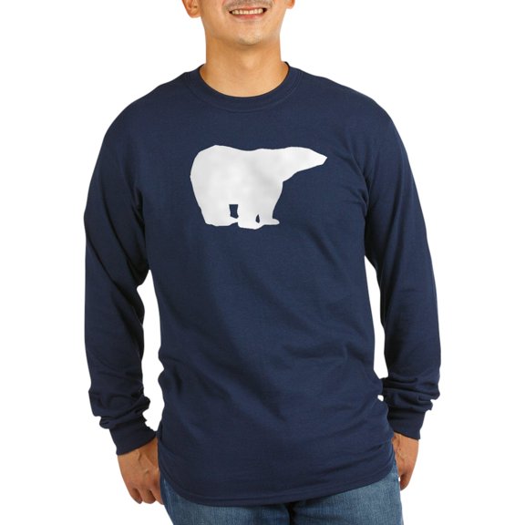 CafePress - Polar Bear Silhouette Long Sleeve T Shirt - Long Sleeve Dark T-Shirt