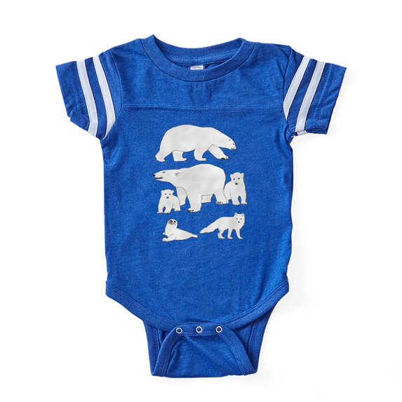CafePress - Polar Bears, Harp Seal, And Arctic Fox Baby Footba - Cute Infant Baby Football Bodysuit