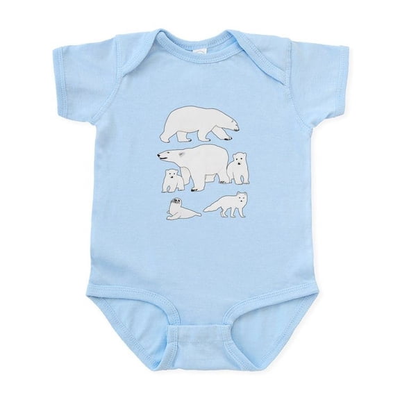 CafePress - Polar Bears, Harp Seal, And Arctic Fox Body Suit - Baby Light Bodysuit, Size Newborn - 24 Months