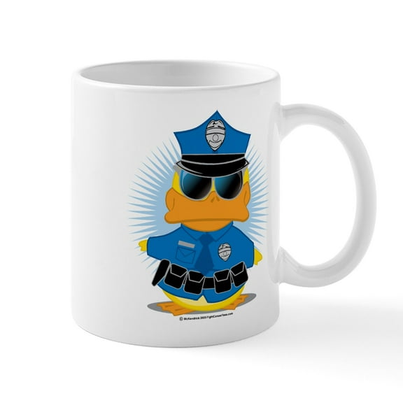 CafePress - Police Duck Mug - 11 oz Ceramic Mug - Novelty Coffee Tea Cup