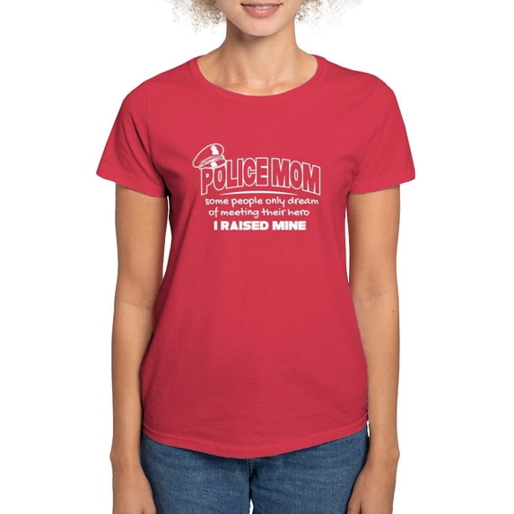 CafePress - Police Mom T Shirt - Women's Traditional Fit Dark T-Shirt