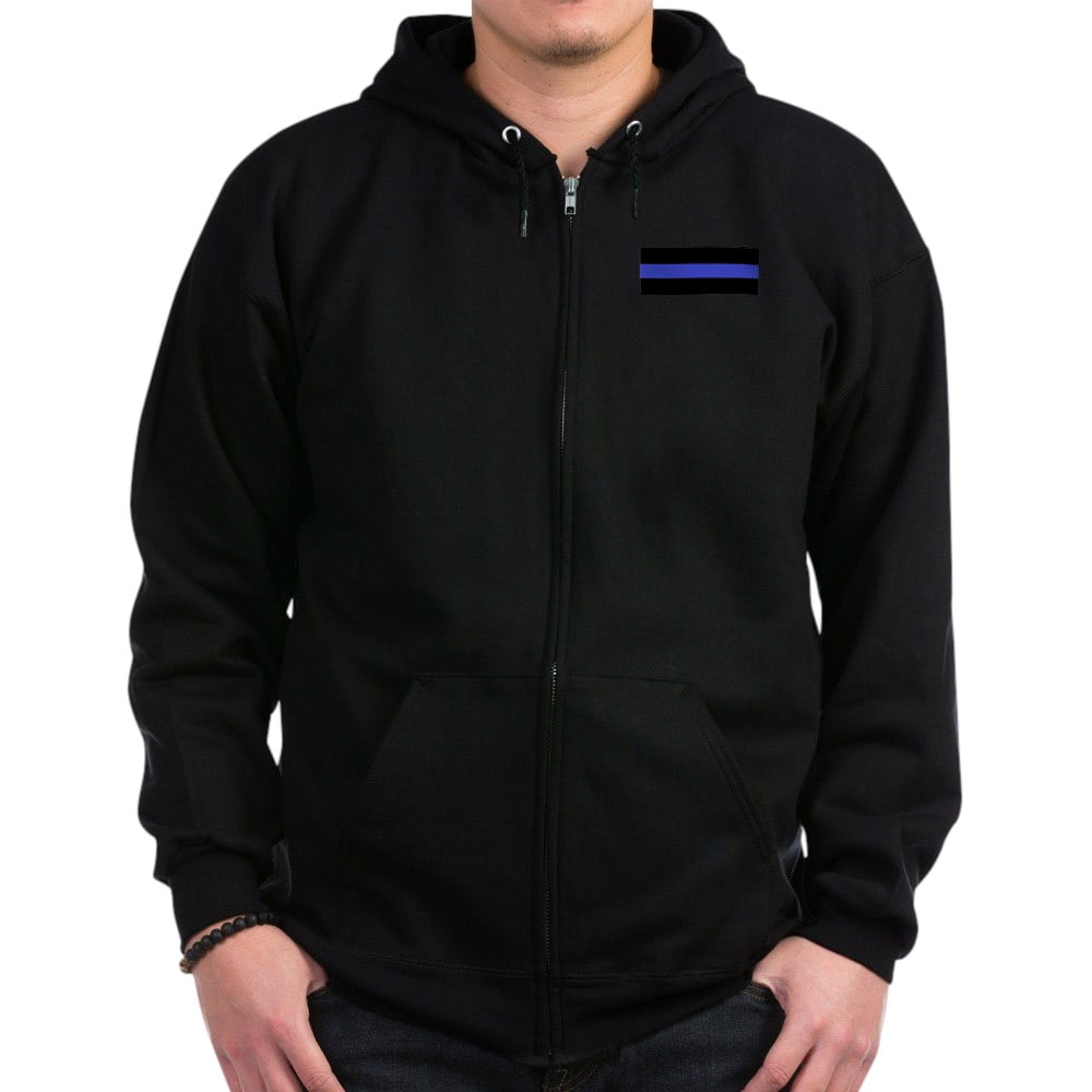 CafePress Police Officer Thin Blue Line Zip Hoodie Classic Hooded Sweatshirt with Metal Zipper