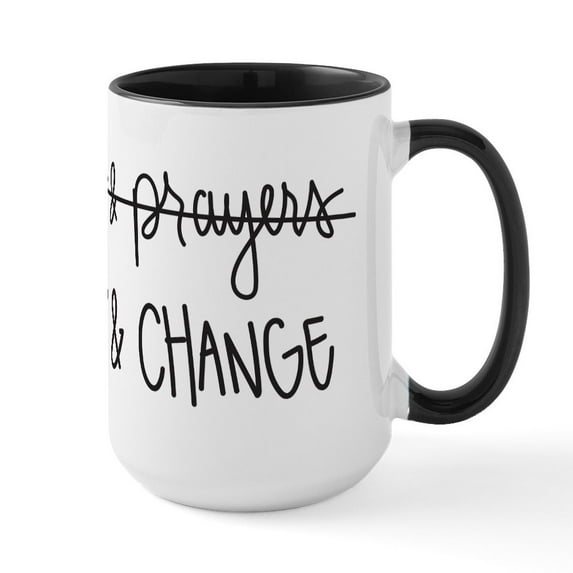 CafePress - Policy & Change - 15 oz Ceramic Large White Novelty Mug