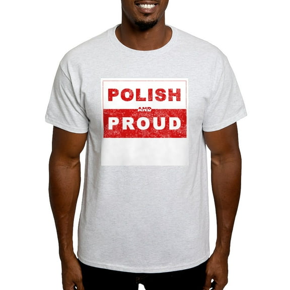 CafePress - Polish And Proud Ash Grey T Shirt T Shirt - Men's Classic Graphic T-Shirt