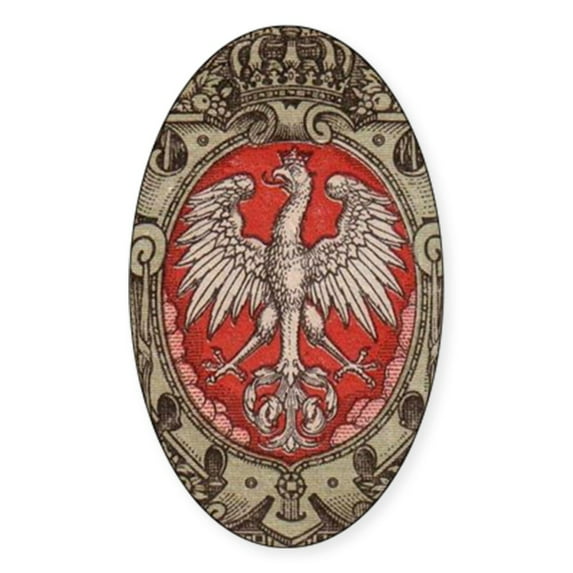 CafePress - Polish Eagle 1917 1/2 Mark - Sticker (Oval)