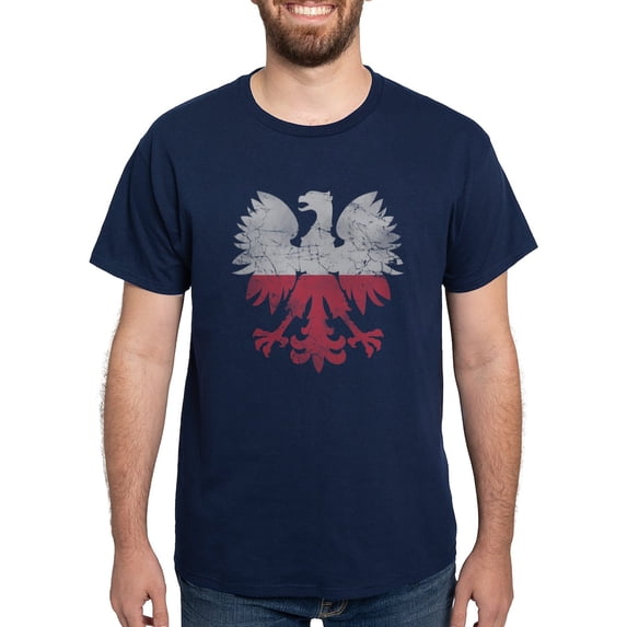 CafePress - Polish Flag White Eagle T Shirt - Men's Classic Graphic Cotton T-Shirt