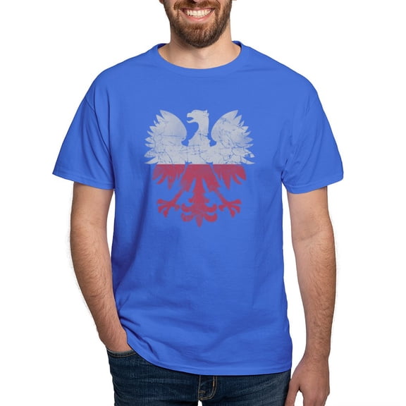 CafePress - Polish Flag White Eagle T Shirt - Men's Classic Graphic Cotton T-Shirt