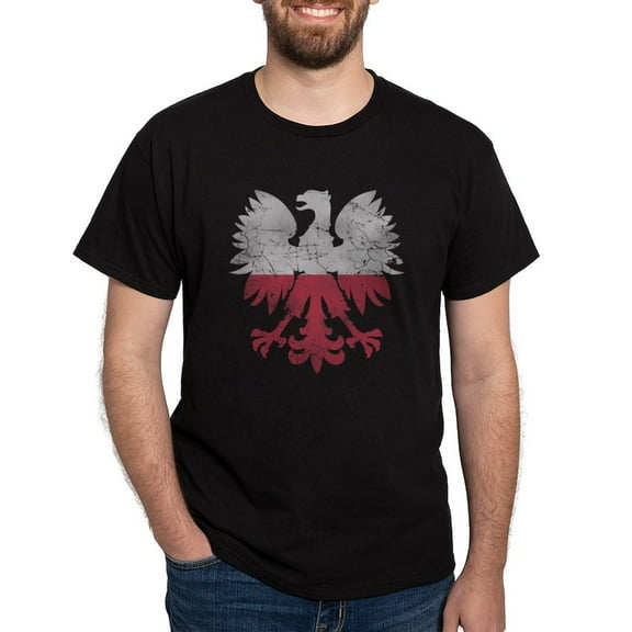 CafePress - Polish Flag White Eagle T Shirt - Men's Classic Graphic Cotton T-Shirt