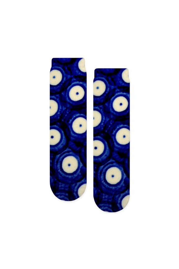 - Polish Pottery Polka Dots - Unisex Novelty Printed Crew Adult Socks