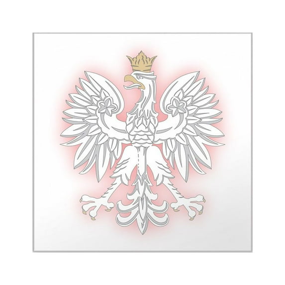 CafePress - Polish White Eagle 2 Rectangle Sticker - Square Sticker 3" x 3"