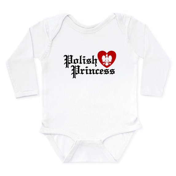 CafePress - Polishprincessblack Body Suit - Long Sleeve Cotton Baby Bodysuit
