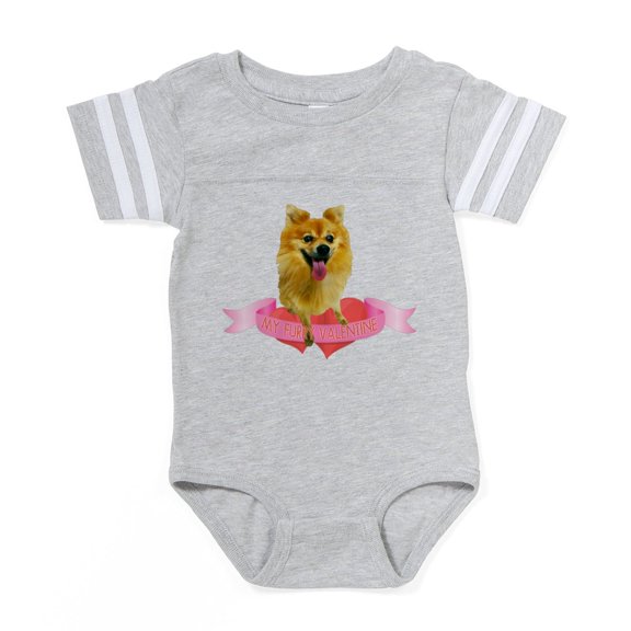 CafePress - Pomeranian Valentine - Cute Infant Baby Football Bodysuit