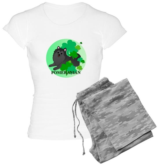 CafePress - Pomeranian Women's Light Pajamas - Women's Short Sleeve Print T-Shirt and Pants Light Cotton Pajama Set