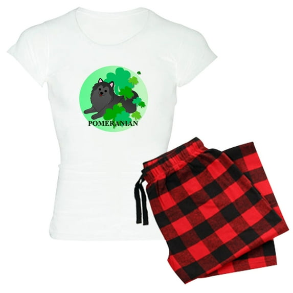 CafePress - Pomeranian Women's Light Pajamas - Women's Short Sleeve Print T-Shirt and Pants Light Cotton Pajama Set