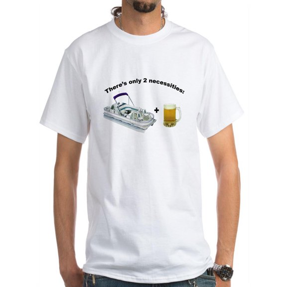 CafePress - Pontoon Boat &Amp; Beer T-Shirt - Men's Classic T-Shirts