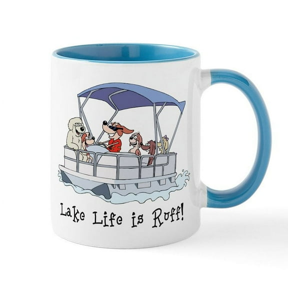 CafePress - Pontoon Boat Mug - 11 oz Ceramic Mug - Novelty Coffee Tea Cup