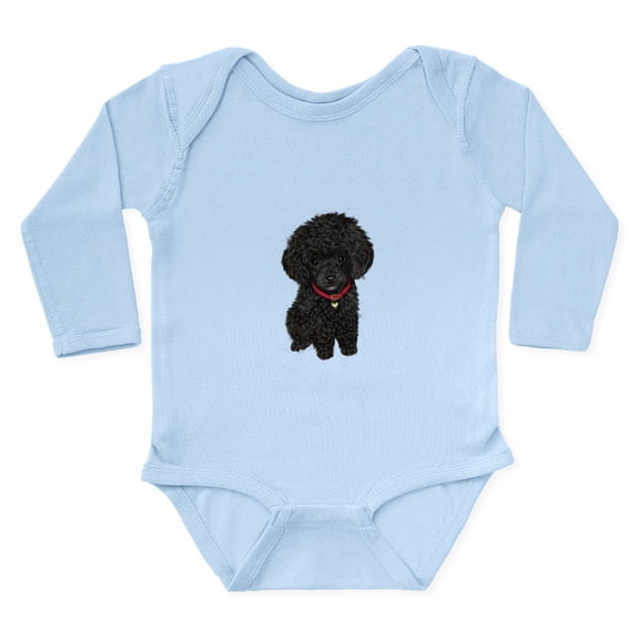 CafePress - Poodle Pup (Blk) Long Sleeve Infant Bodysuit - Long Sleeve Cotton Baby Bodysuit