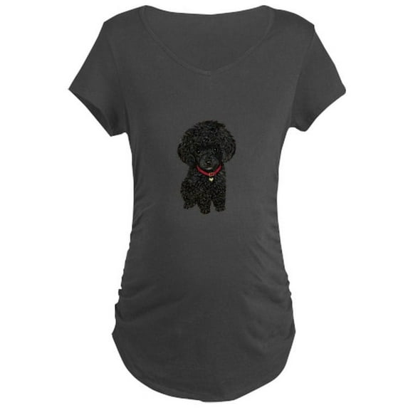 CafePress - Poodle Pup (Blk) Maternity Dark T Shirt - Maternity Dark T-Shirt