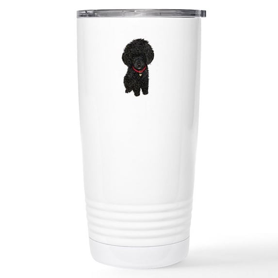 CafePress - Poodle Pup (Blk) Stainless Steel Travel Mug - Insulated Stainless Steel Travel Tumbler 20 oz.