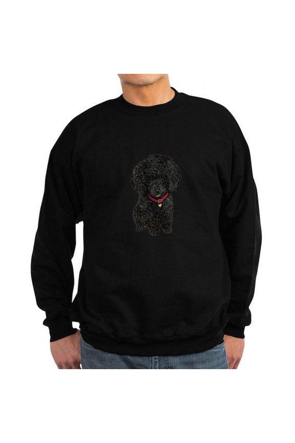 - Poodle Pup (Blk) Sweatshirt - Classic Crew Neck Sweatshirt